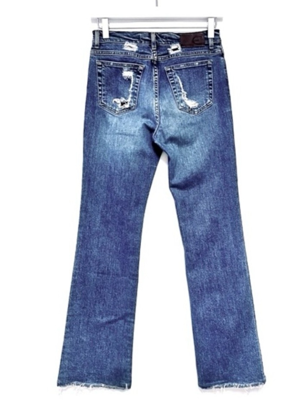 Just Cavalli Italy Bootcut Jeans Distressed Raw Hem Designer Sz 27 Y2K Archive - Picture 3 of 9